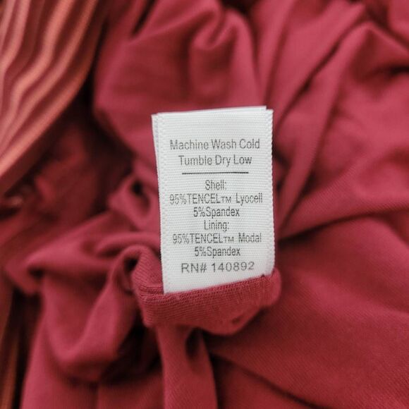 Marine Layer Lexi Rib Daytime Midi Dress Sz XL Ruby Wine Striped Knit Casual - Picture 7 of 10